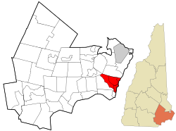 Rockingham County New Hampshire incorporated and unincorporated areas Hampton highlighted